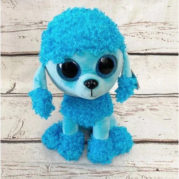 TY BEANIE BOOS Mandy Blue Poodle Plush - Picture 1 of 6